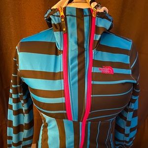 Blue Striped North Face Hoodie